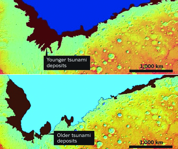 Space Rocks Caused Mega Tsunami on Ancient Mars?